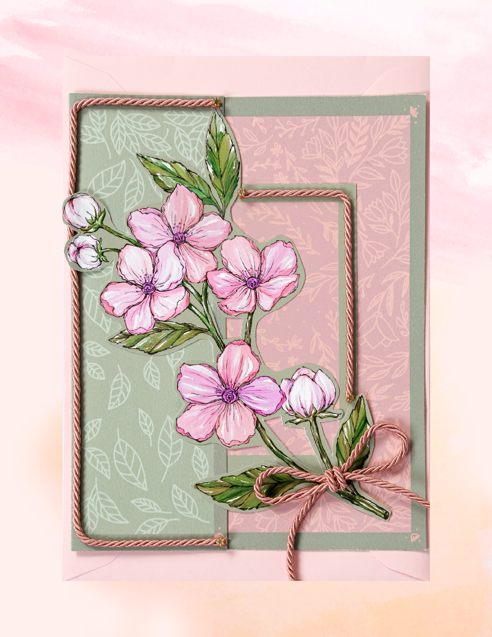 Pink and green flower